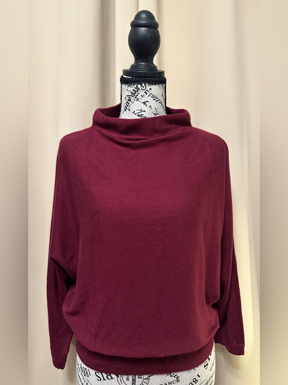 Ann Taylor Factory Burgundy Mock Neck Relaxed Sweater S NWT